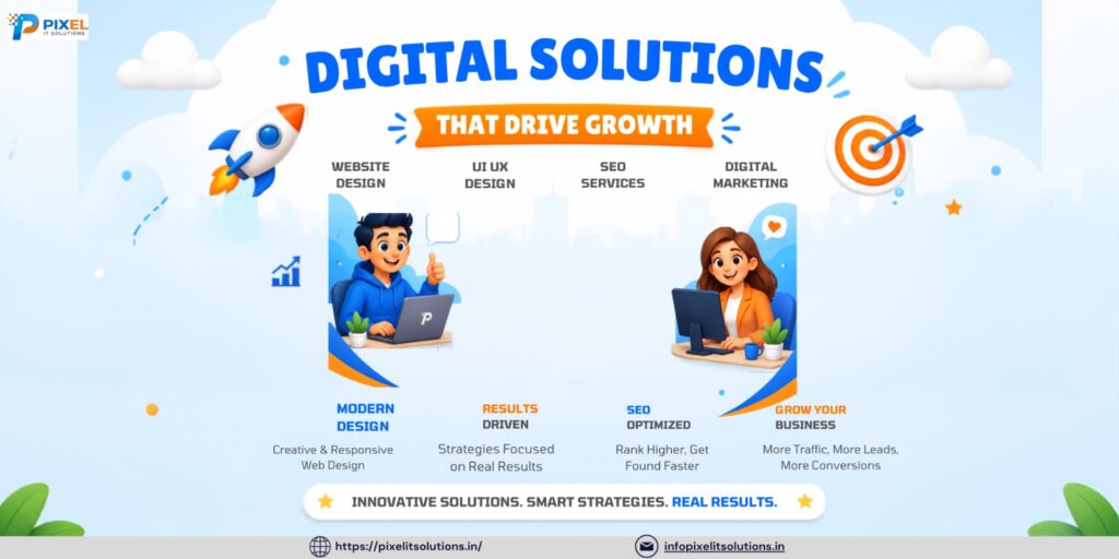 Guide on how to rank a business higher on Google Search using SEO, Local SEO, Google Business Profile optimization, content marketing, backlinks, website speed improvements, and digital marketing strategies by Pixel IT Solutions.