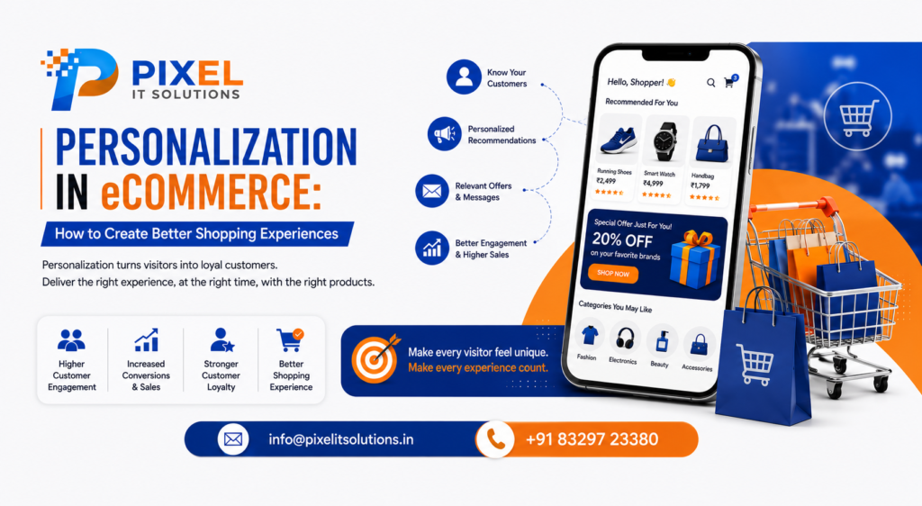 Personalization in eCommerce for better shopping experiences by Pixel IT Solutions.